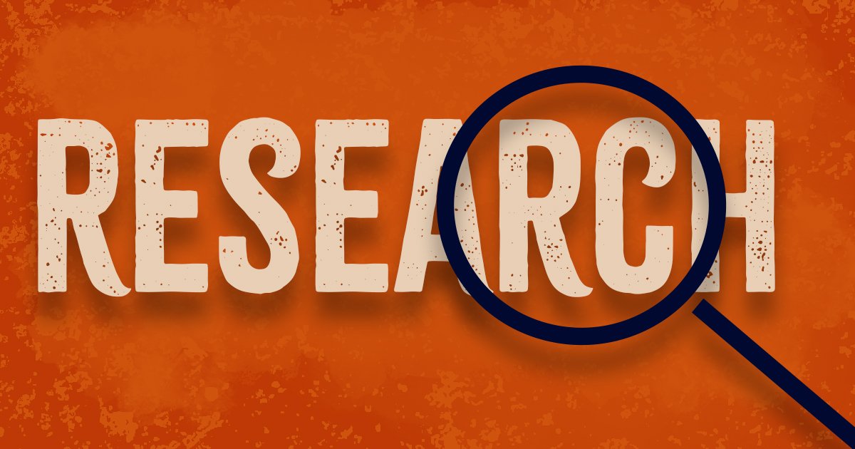 Graphics showing the Word "Research" along with a magnifying glass.