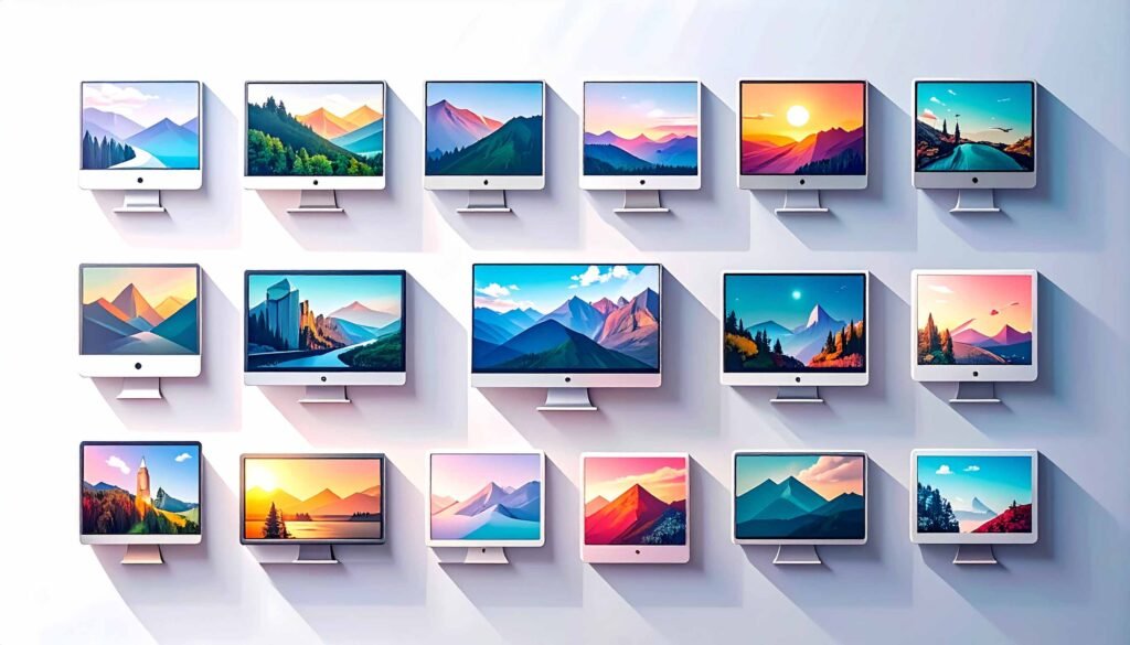 An illustration showing wallpapers.