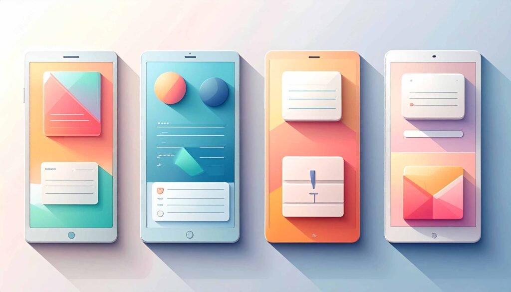 An illustration showing digital journals and planners.