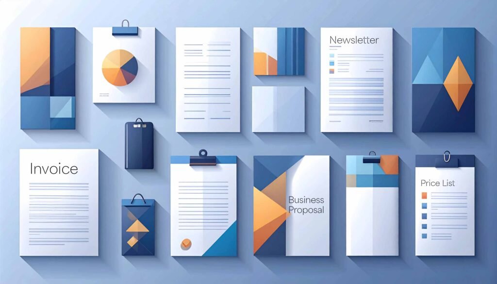 An illustration showing business templates.