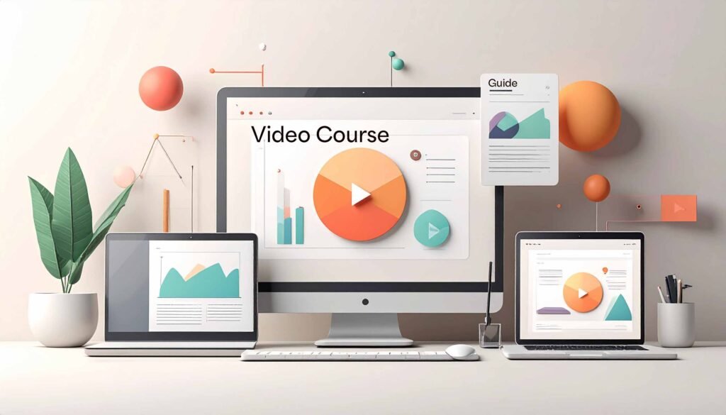 An illustration showcasing digital coaching materials.