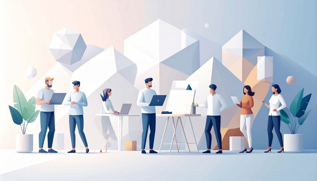 An illustration showing custom graphic design services.