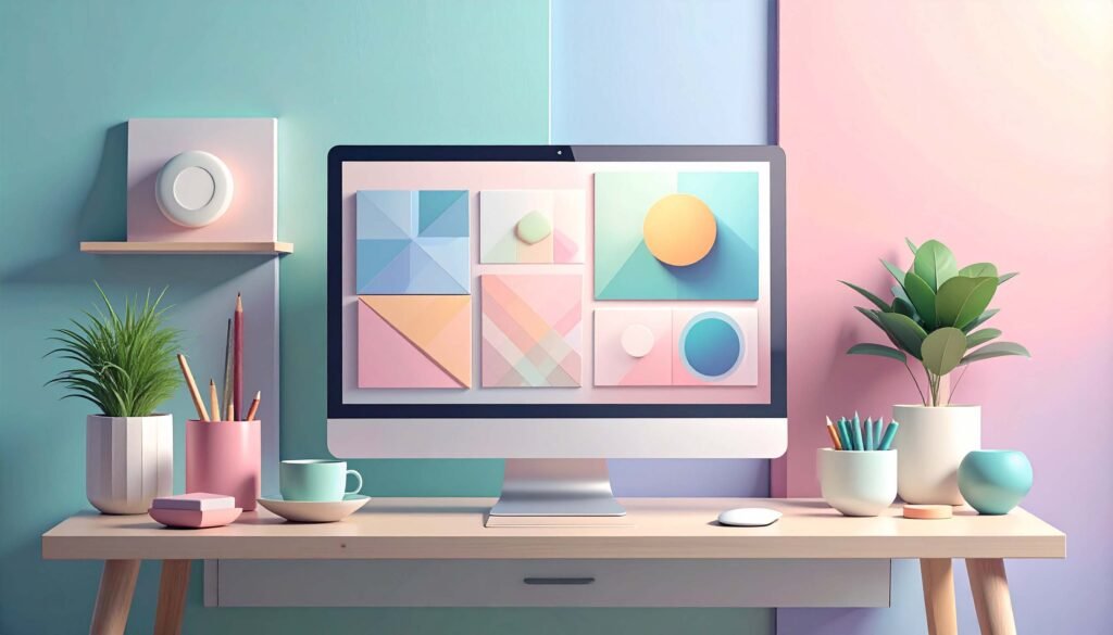 An illustration showing graphic design resources.