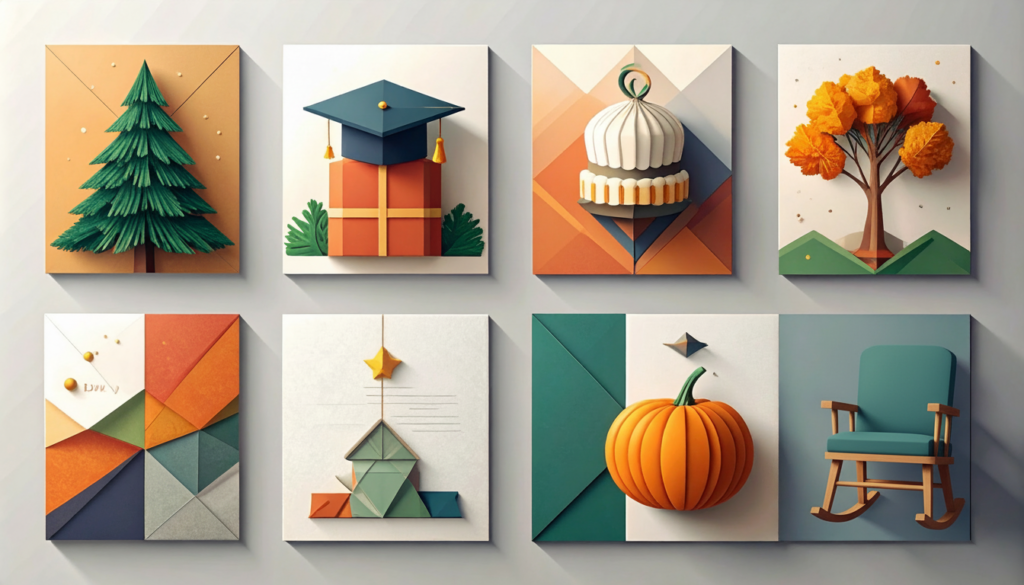 An illustration showing party invitations.