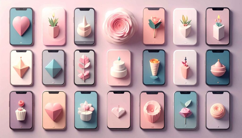 An illustration showing video invitation templates.