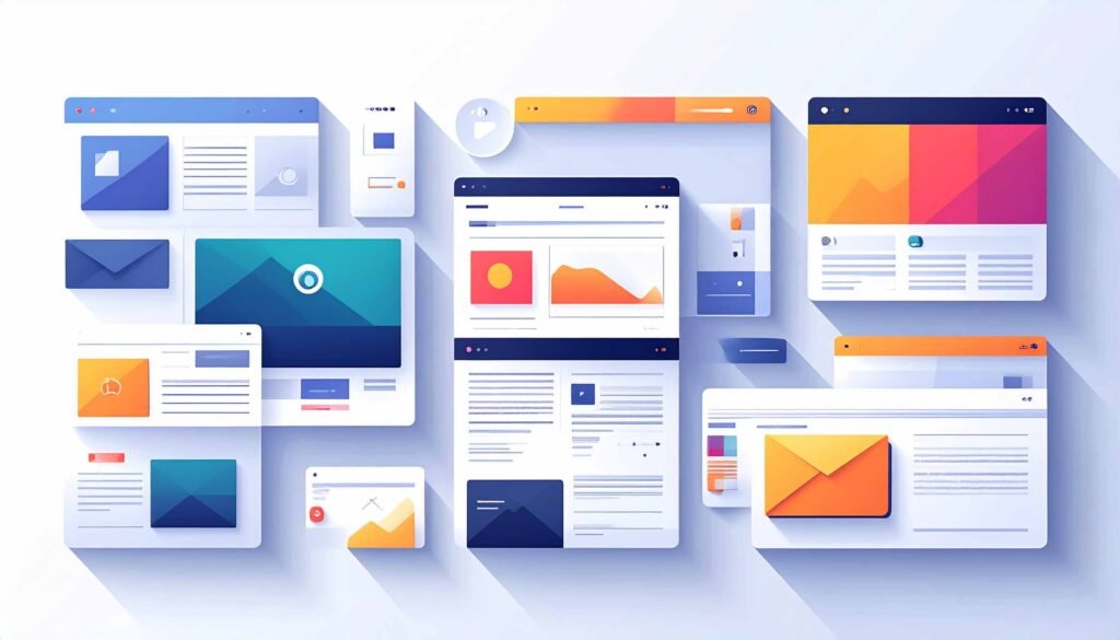 An illustration showing website templates.