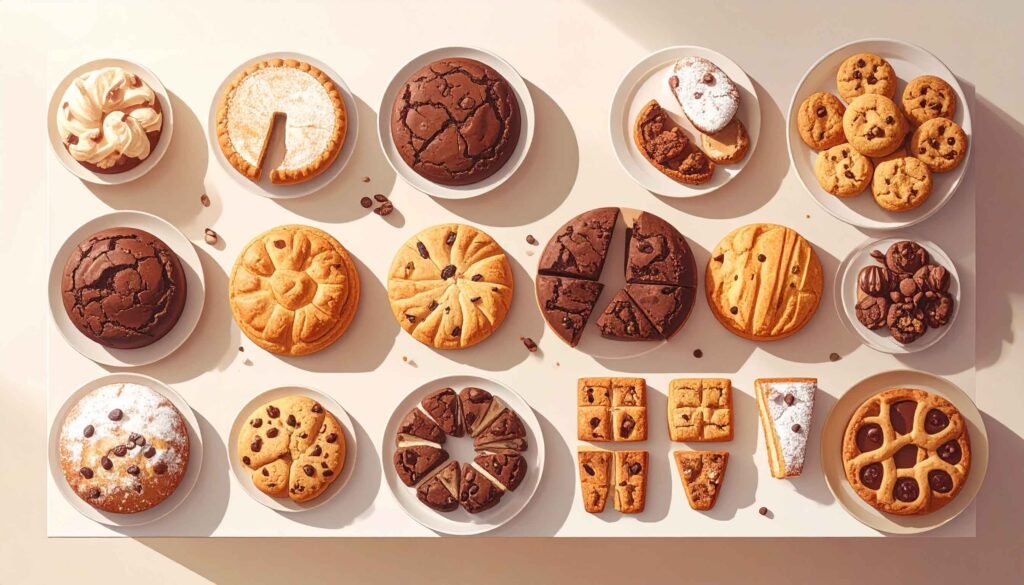 An illustration showing baked goods.