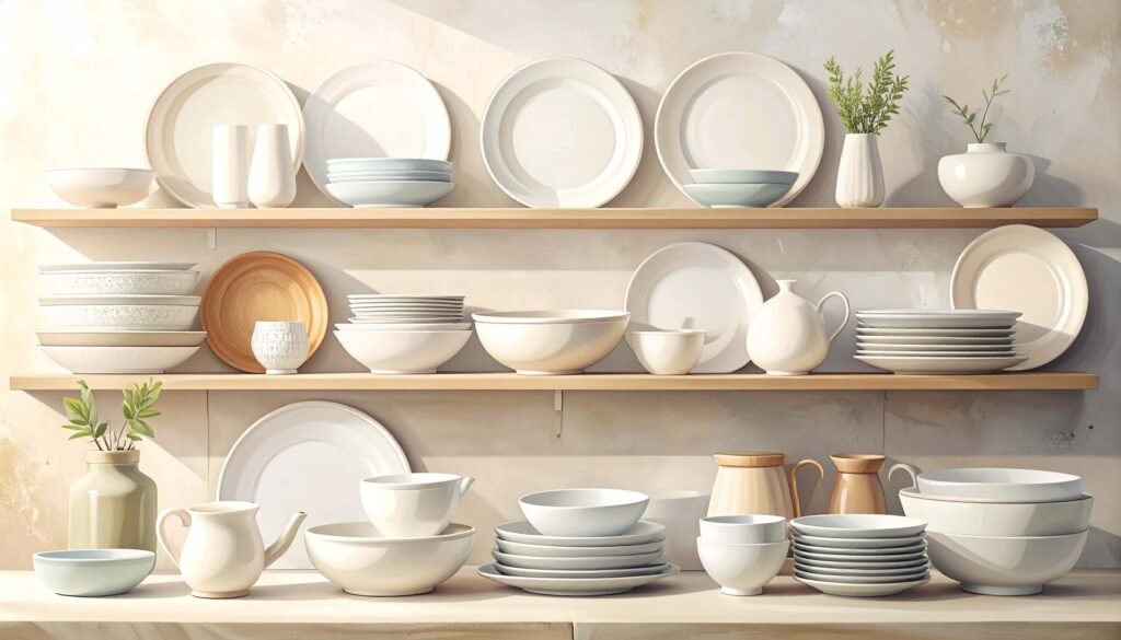 An illustration showing dishware products.