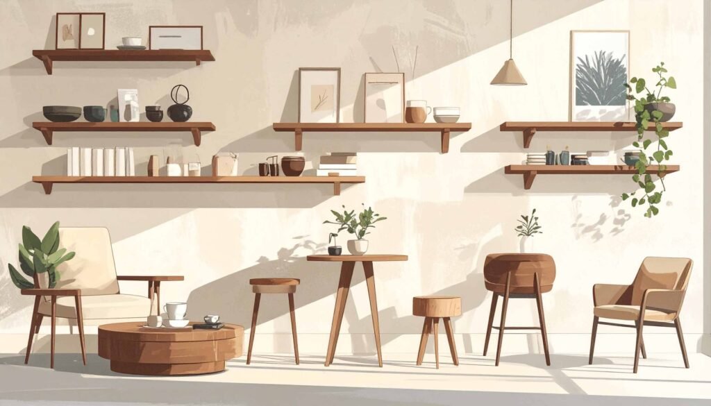 An illustration showing furniture products.